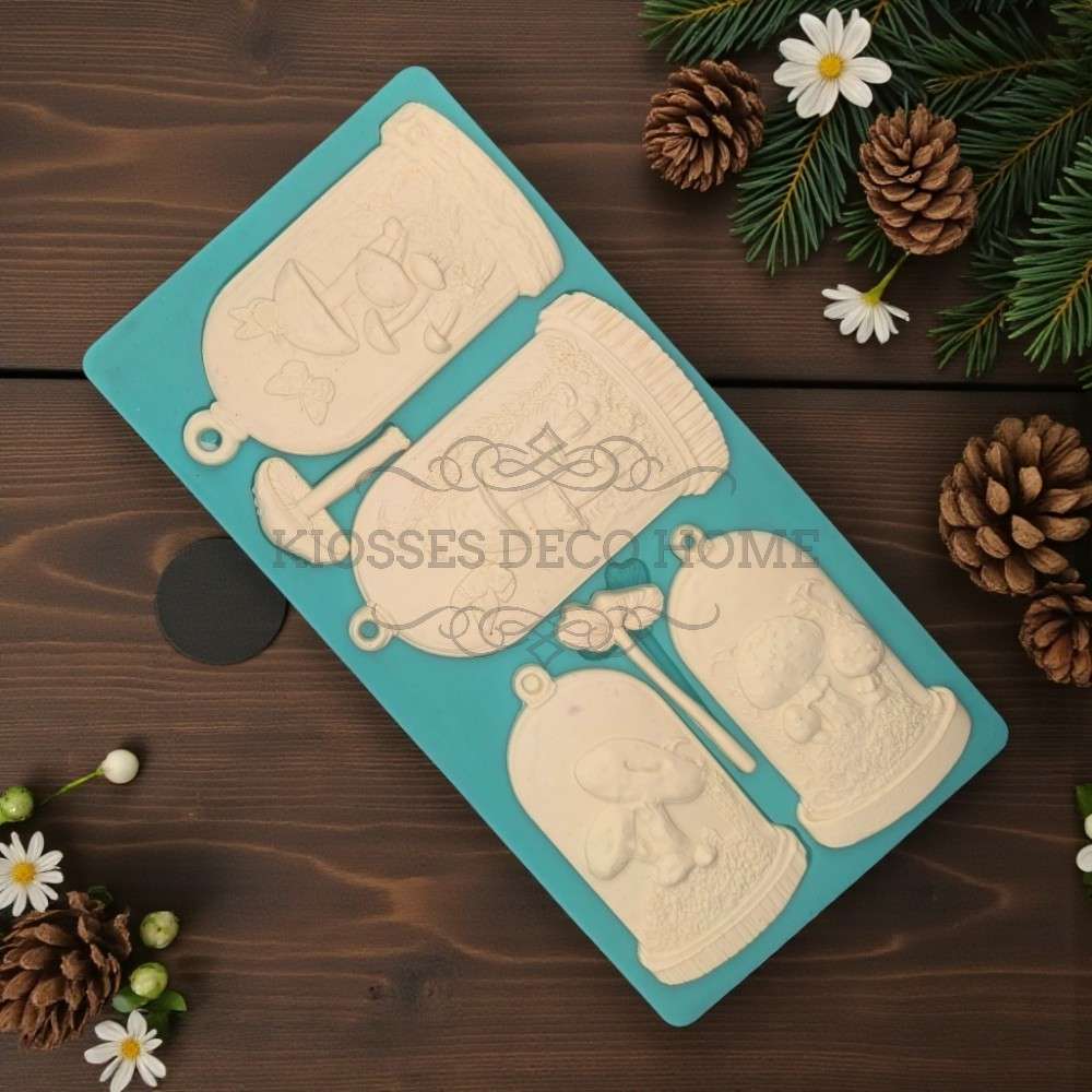 Silicone Mold Καλούπι σιλικόνης 61-01-1277 GREEN DIAMONDS COLLECTION 01 Καλούπι Σιλικόνης Christmas Bells 13x25cm Green Diamonds - Image 1