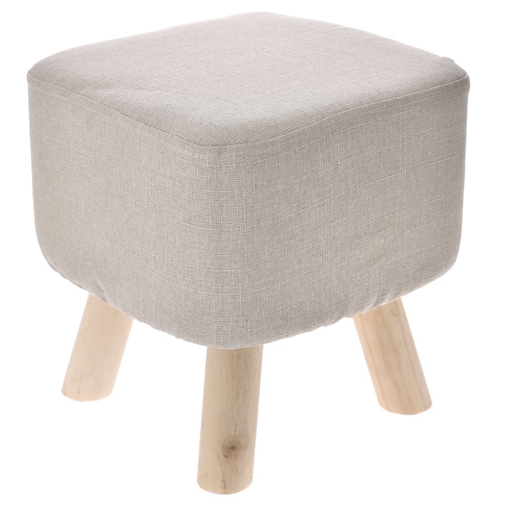 70505 ΣΚΑΜΠΩ ΚΡΕΜ 30Χ30Χ33 ΞΥΛΙΝΟ ΜΕ ΥΦΑΣΜΑ - Image 1