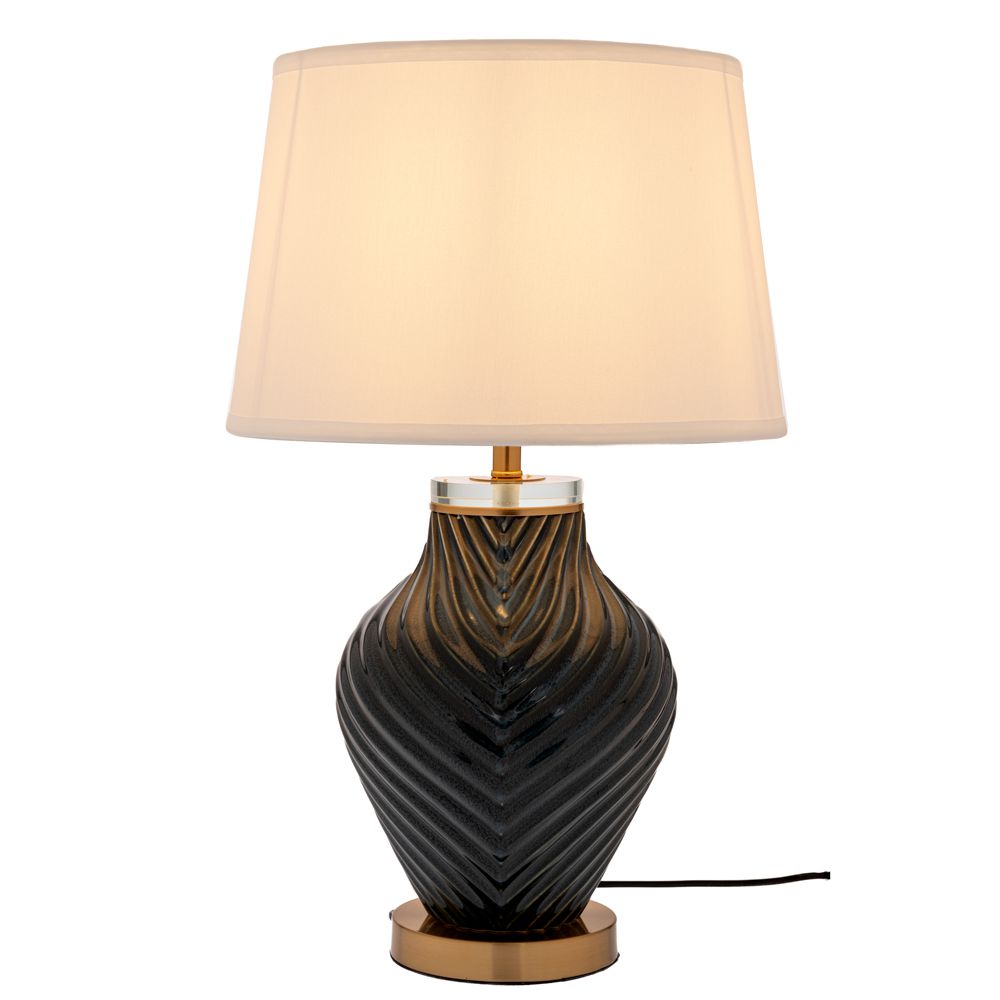 88499 ΜΠΛΕ ΓΚΡΙ ΛΑΜΠΑΤΕΡ ΜΕ ΛΕΥΚΟ ΚΑΠΕΛΟ ΣΕ ΧΡΥΣΗ ΒΑΣΗ 60ΕΚ - Image 1