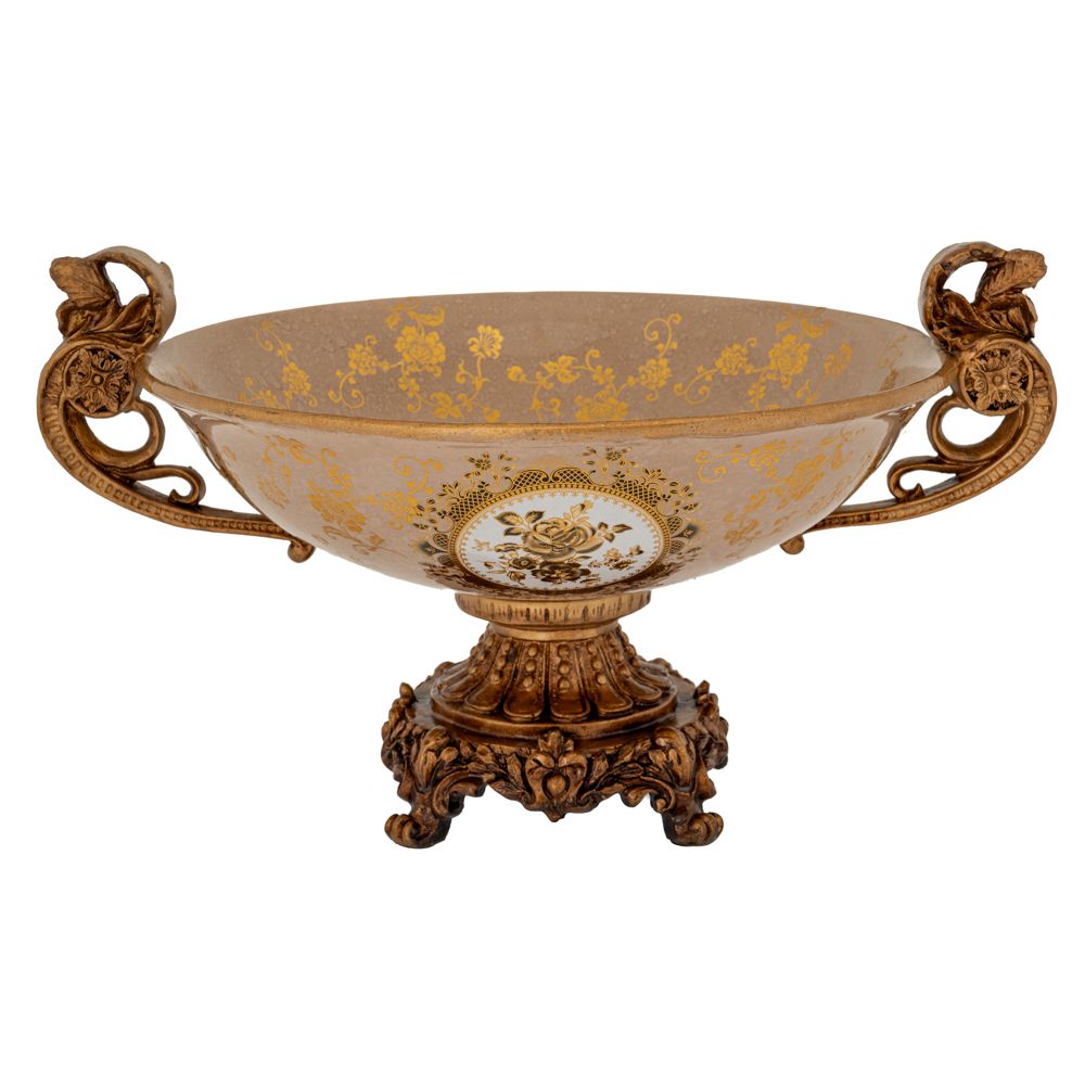 88555 ΔΙΑΚΟΣΜΗΤΙΚΗ ΠΟΛΥΡΕΖΙΝ ΠΙΑΤΕΛΑ ΜΕ ΧΡΥΣΑ ΧΕΡΟΥΛΙΑ ΚΑΙ ΧΡΥΣΗ ΒΑΣΗ 39Χ31Χ21ΕΚ - Image 1