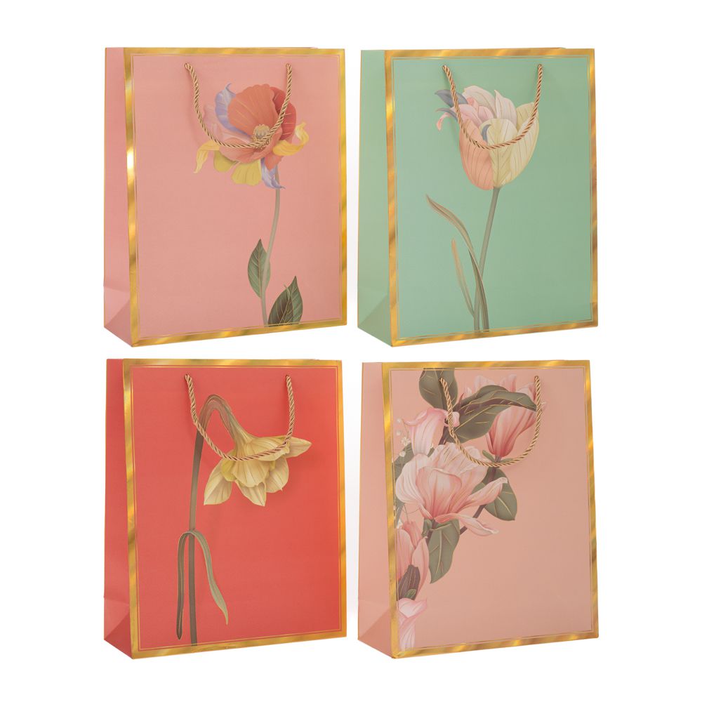 90269 ΧΑΡΤΙΝΗ ΣΑΚΟΥΛΑ ΜΕ ΛΟΥΛΟΥΔΙ 18Χ23Χ8ΕΚ 4 ΧΡΩΜΑΤΑ - Image 1