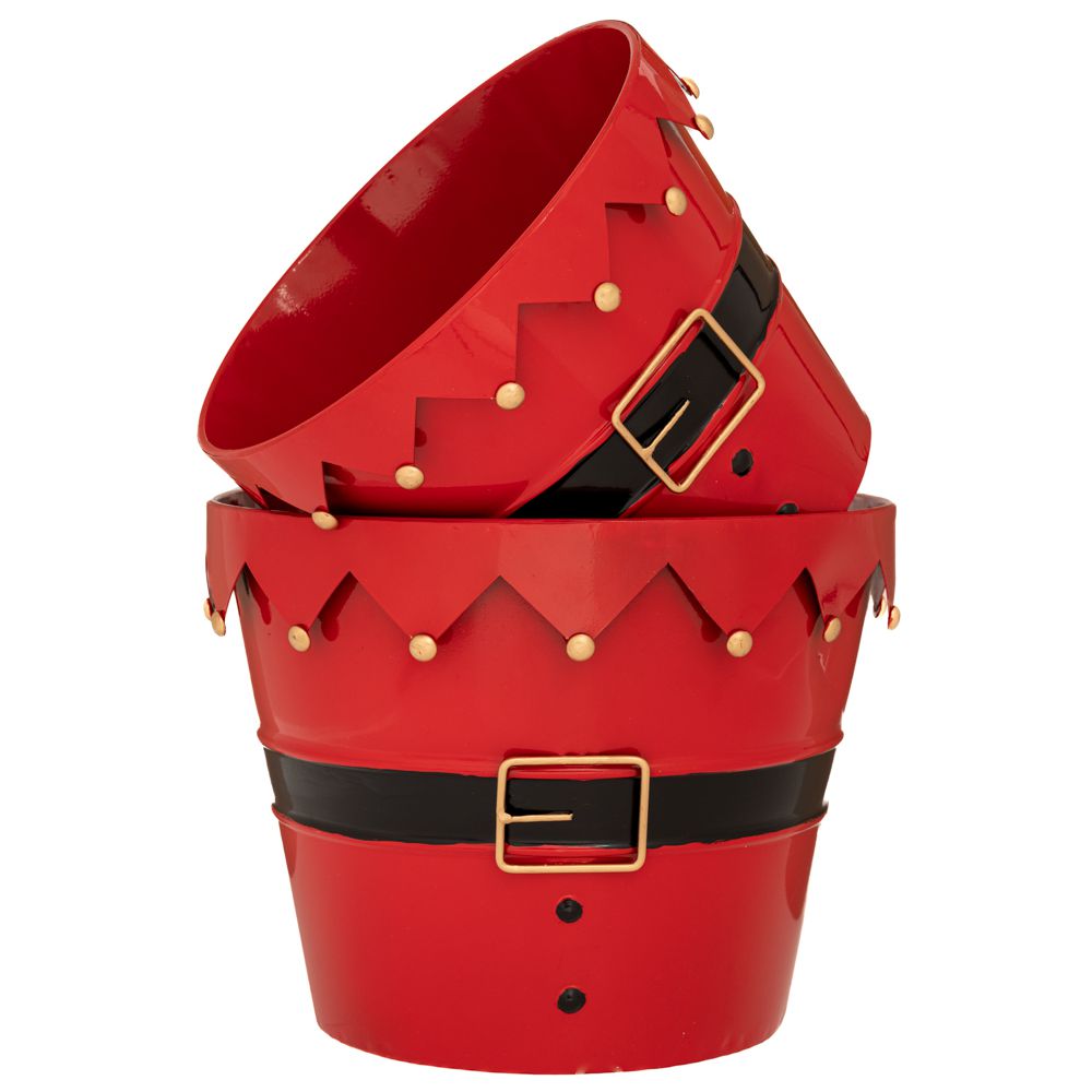 90849 ΣΕΤ 2 ΚΟΚΚΙΝΟ ΜΕΤΑΛΛΙΚΟ ΚΑΣΠΩ 29Χ29Χ22.5ΕΚ 24Χ24Χ19ΕΚ - Image 1