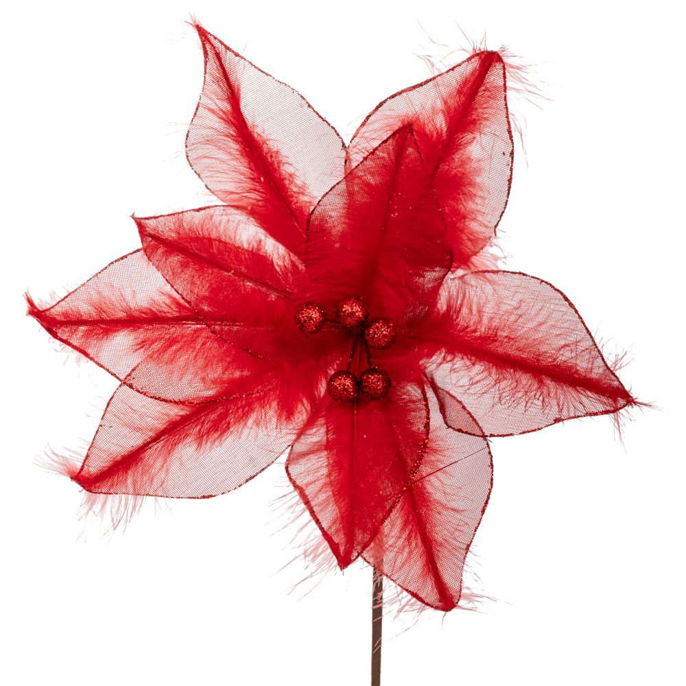 91427 ΚΟΚΚΙΝΟ ΑΛΕΞΑΝΔΡΙΝΟ ΚΛΑΔΙ ΜΕ ΠΟΥΠΟΥΛΑ Φ28Χ40ΕΚ - Image 1