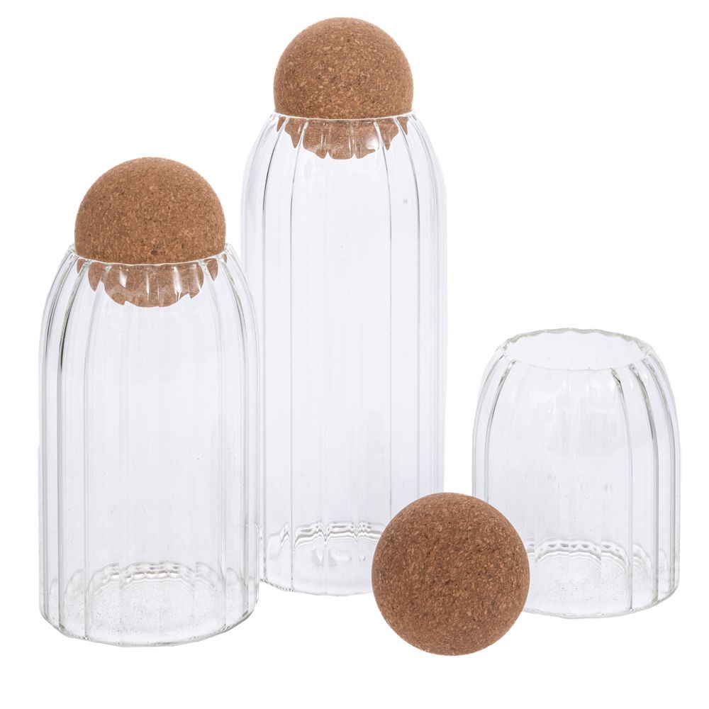 91906 ΣΕΤ 3 ΓΥΑΛΙΝΑ ΔΟΧΕΙΑ ΜΕ ΦΕΛΛΟ Φ9Χ10 15 21ΕΚ - Image 1