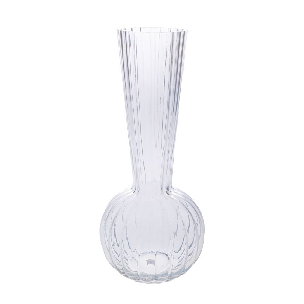 91968 ΔΙΑΦΑΝΟ ΓΥΑΛΙΝΟ ΒΑΖΟ ΜΕ ΨΗΛΟ ΛΑΙΜΟ Φ12Χ25ΕΚ - Image 1