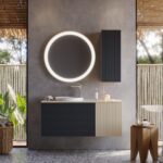 ΣΕΤ ΚΑΘΡΕΦΤΗΣ LED VIEN ΣΤΡΟΓΓΥΛΟΣ Φ80 & ΝΤΟΥΛΑΠΙ ΤΟΙΧΟΥ 30cm ANTHR./BEIGE MAT 3SMVIE120ABM - Image 3