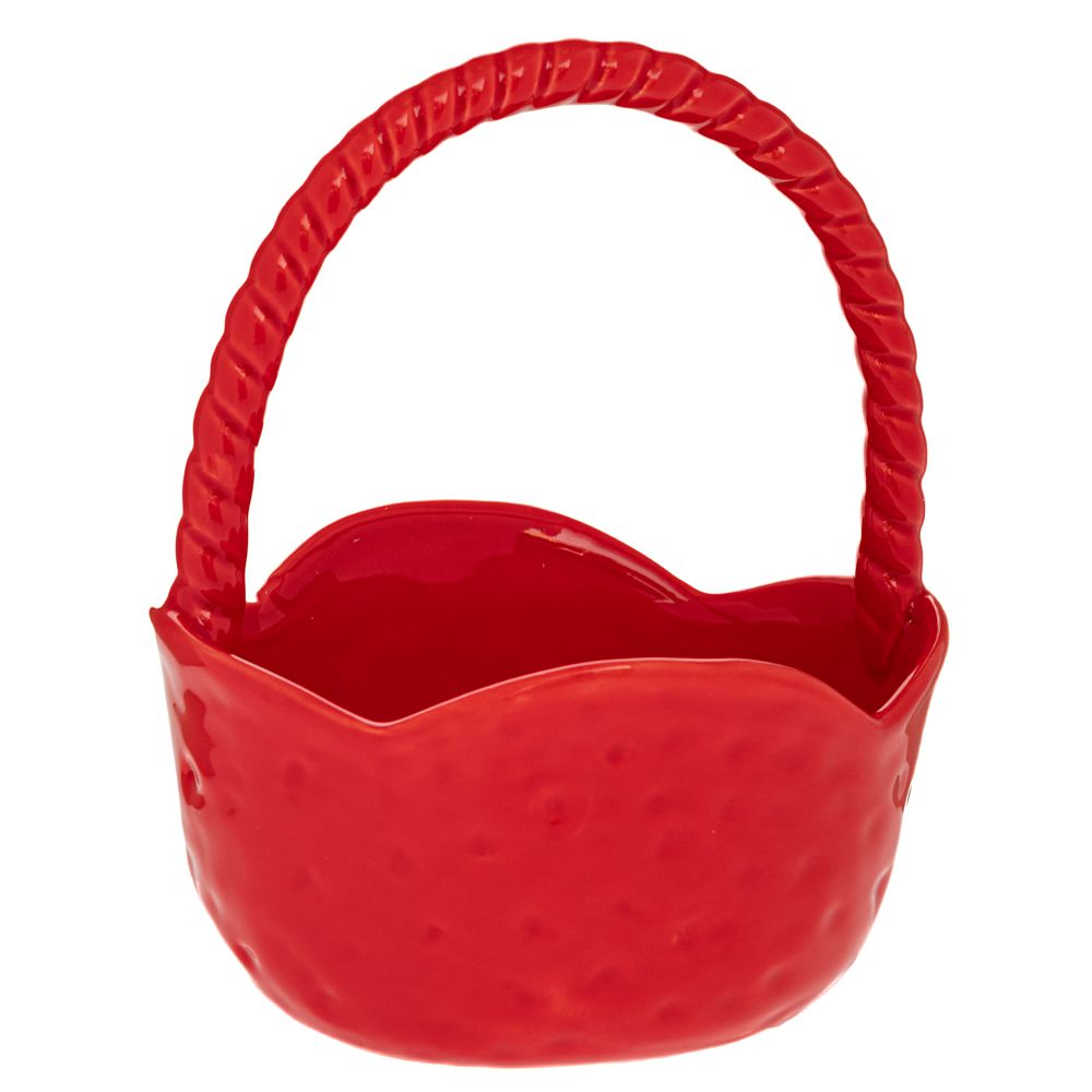 92429 ΚΟΚΚΙΝΟ ΚΕΡΑΜΙΚΟ ΚΑΛΑΘΙ ΜΕ ΧΕΡΙ 14.5Χ13Χ18ΕΚ - Image 1