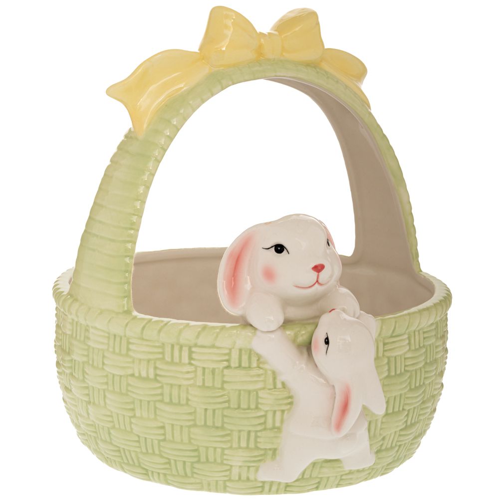 92431 ΠΡΑΣΙΝΟ ΚΕΡΑΜΙΚΟ ΚΑΛΑΘΙ ΜΕ ΛΑΓΟ 24.5Χ22.5Χ24.5ΕΚ - Image 1