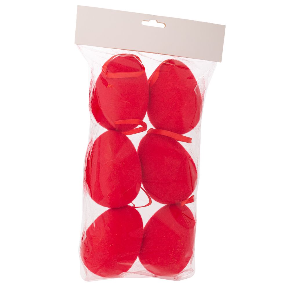 92451 ΣΕΤ 6 ΚΟΚΚΙΝΑ ΚΡΕΜΑΣΤΑ ΧΝΟΥΔΩΤΑ ΑΥΓΑ 14Χ6,5ΕΚ - Image 1