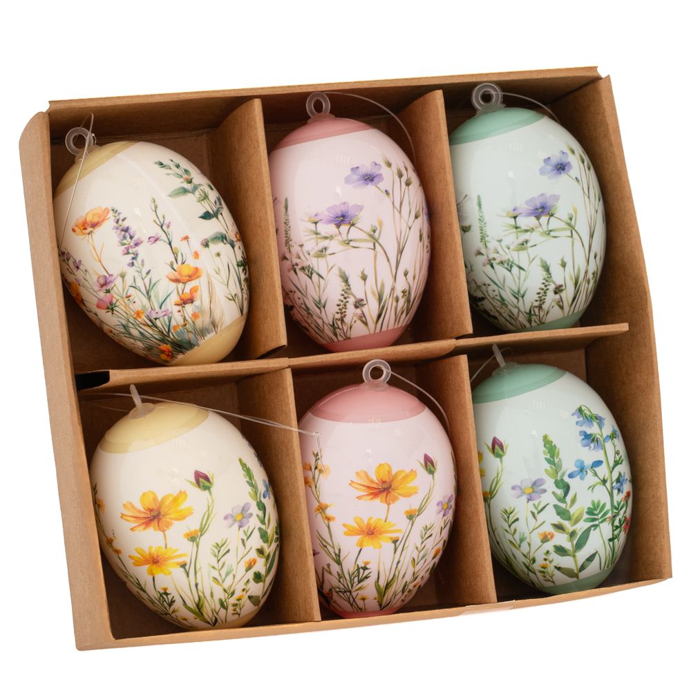 92817 ΣΕΤ 6 ΠΛΑΣΤΙΚΑ ΚΡΕΜΑΣΤΑ ΑΥΓΑ ΜΕ ΣΧΕΔΙΑ 4Χ4Χ6ΕΚ - Image 1