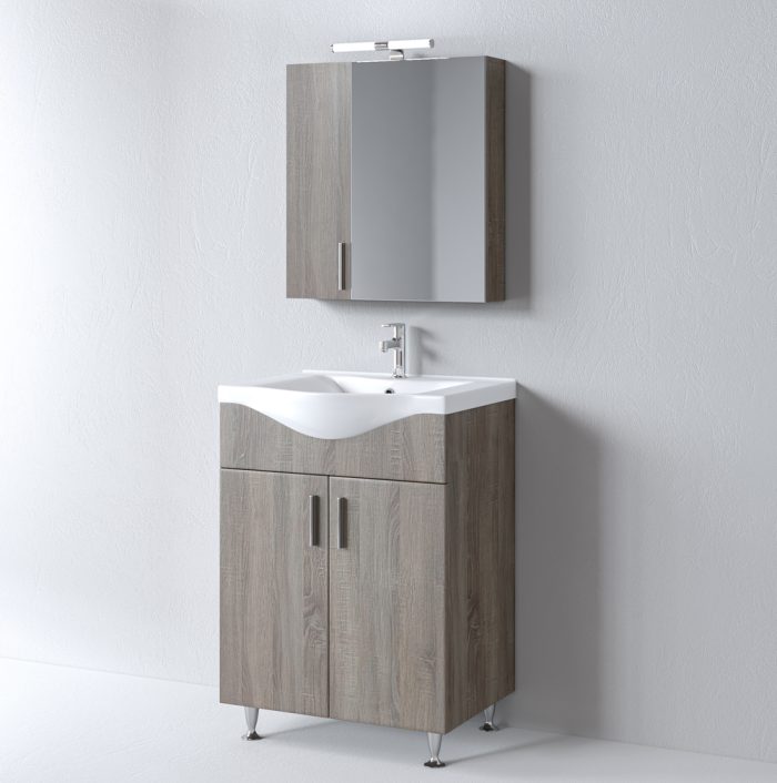 Σετ Έπιπλο Μπάνιου SIENA SONOMA DARK 65 9SSI065SD0W - Image 2