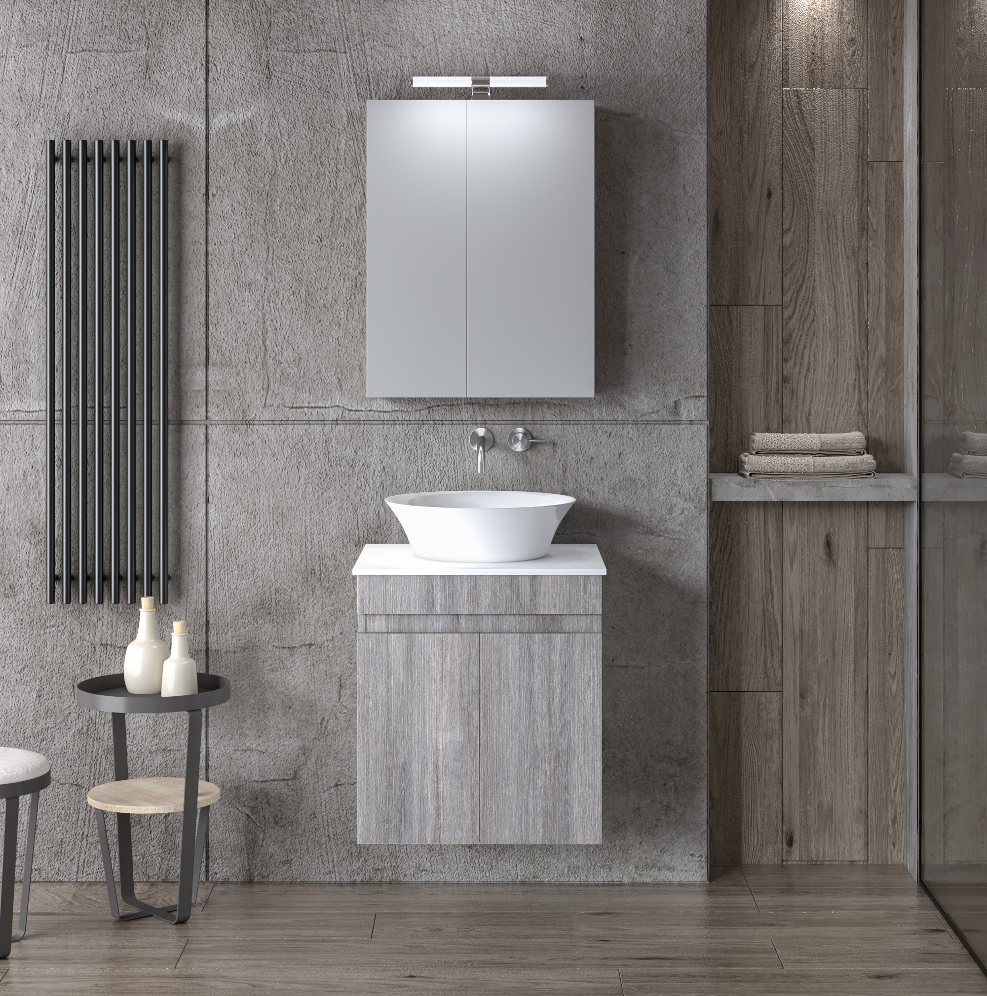 room_epikathimenos_Omega_Grey_oak_50 ΣΕΤ ΕΠΙΠΛΟΥ OMEGA TOP 50cm χρ.GREY OAK 9SOMT050GO - Image 1