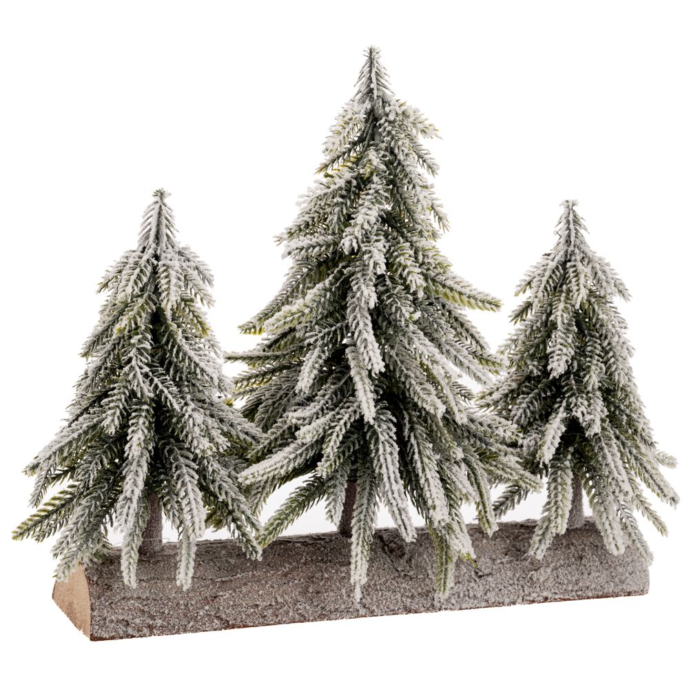 90860 ΤΡΙΠΛΟ ΧΙΟΝΙΣΜΕΝΟ ΔΕΝΤΡΑΚΙ ΣΕ ΞΥΛΙΝΗ ΒΑΣΗ 28Χ26ΕΚ - Image 1