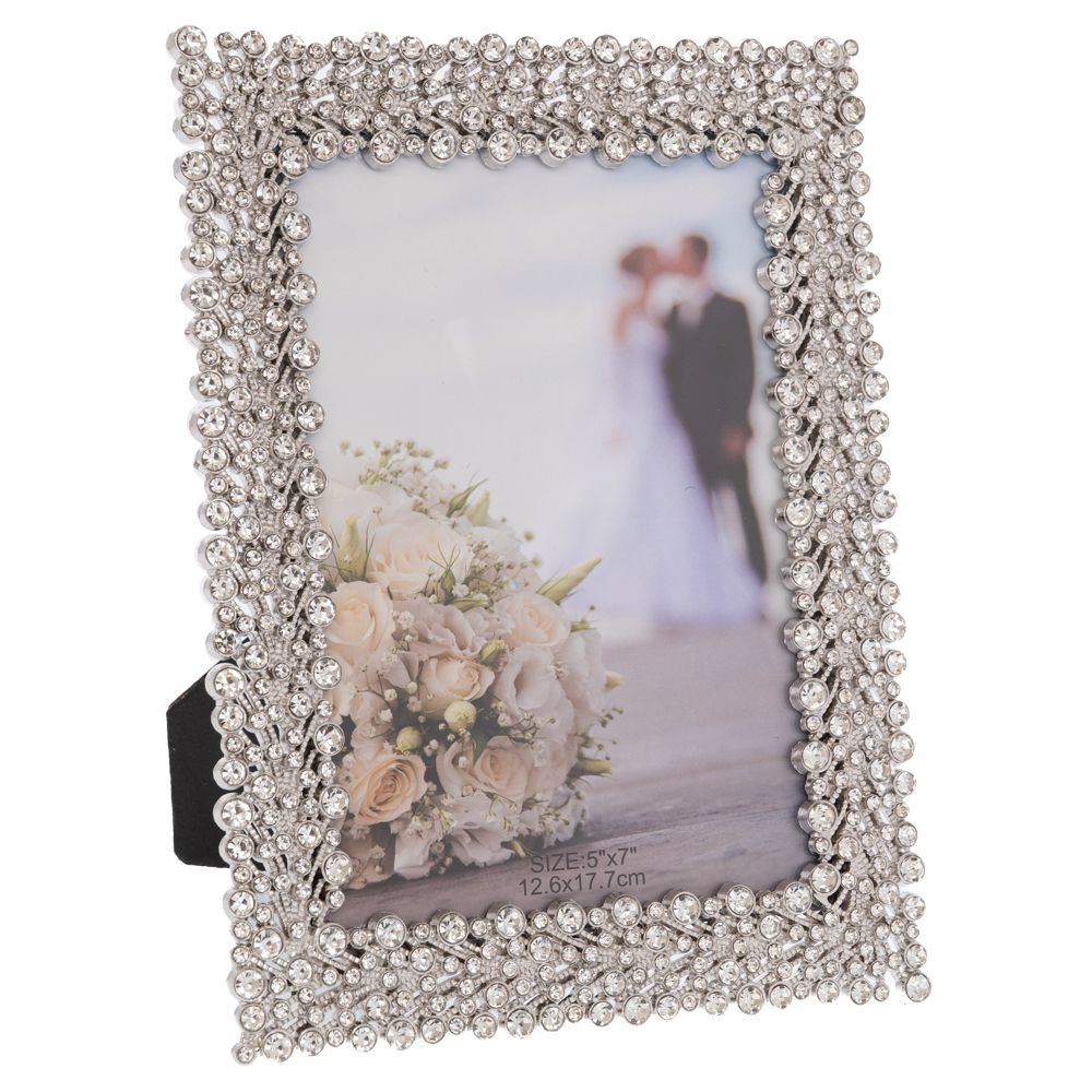 91872 ΑΣΗΜΙ ΜΕΤΑΛΛΙΚΗ ΚΟΡΝΙΖΑ ΜΕ ΠΕΤΡΕΣ 13Χ18ΕΚ - Image 1