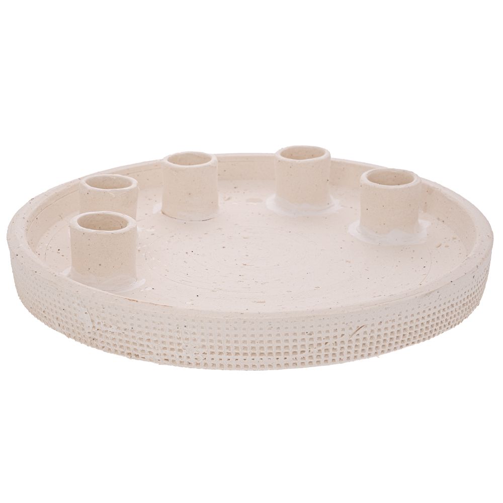 92109 ΛΕΥΚΗ ΚΕΡΑΜΙΚΗ ΠΙΑΤΕΛΑ ΜΕ 5 ΘΕΣΕΙΣ ΓΙΑ ΚΕΡΙΑ 23Χ23Χ4ΕΚ - Image 1