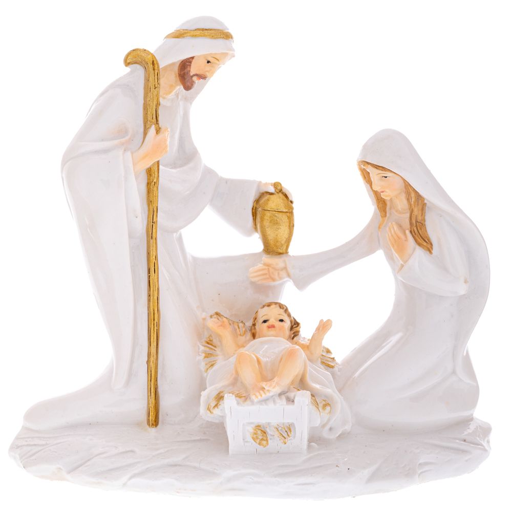 93236 ΛΕΥΚΗ ΠΟΛΥΡΕΖΙΝ ΦΑΤΝΗ ΜΕ ΧΡΥΣΕΣ ΛΕΠΤΟΜΕΡΕΙΕΣ 17Χ8,5Χ15,5ΕΚ - Image 1