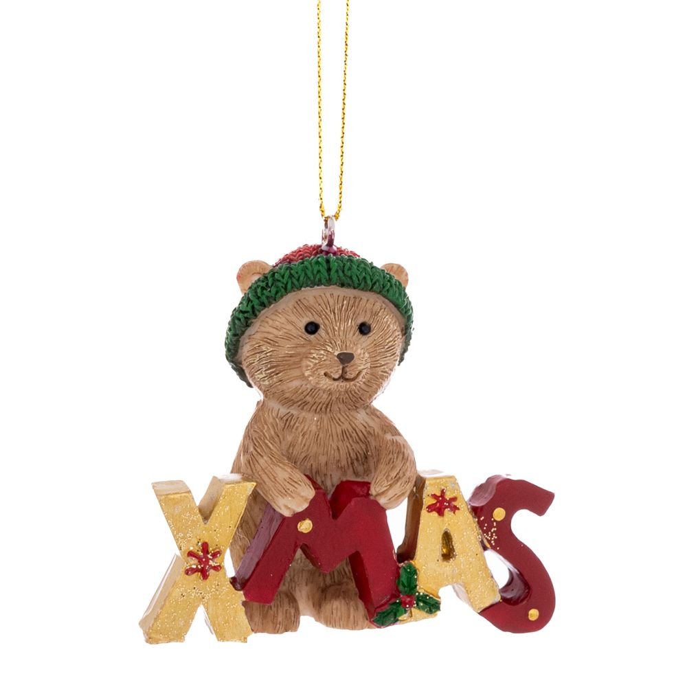 93257 ΠΟΛΥΡΕΖΙΝ ΚΡΕΜΑΣΤΟ ΣΤΟΛΙΔΙ ΑΡΚΟΥΔΑΚΙ XMAS 7Χ3Χ6,5ΕΚ - Image 1