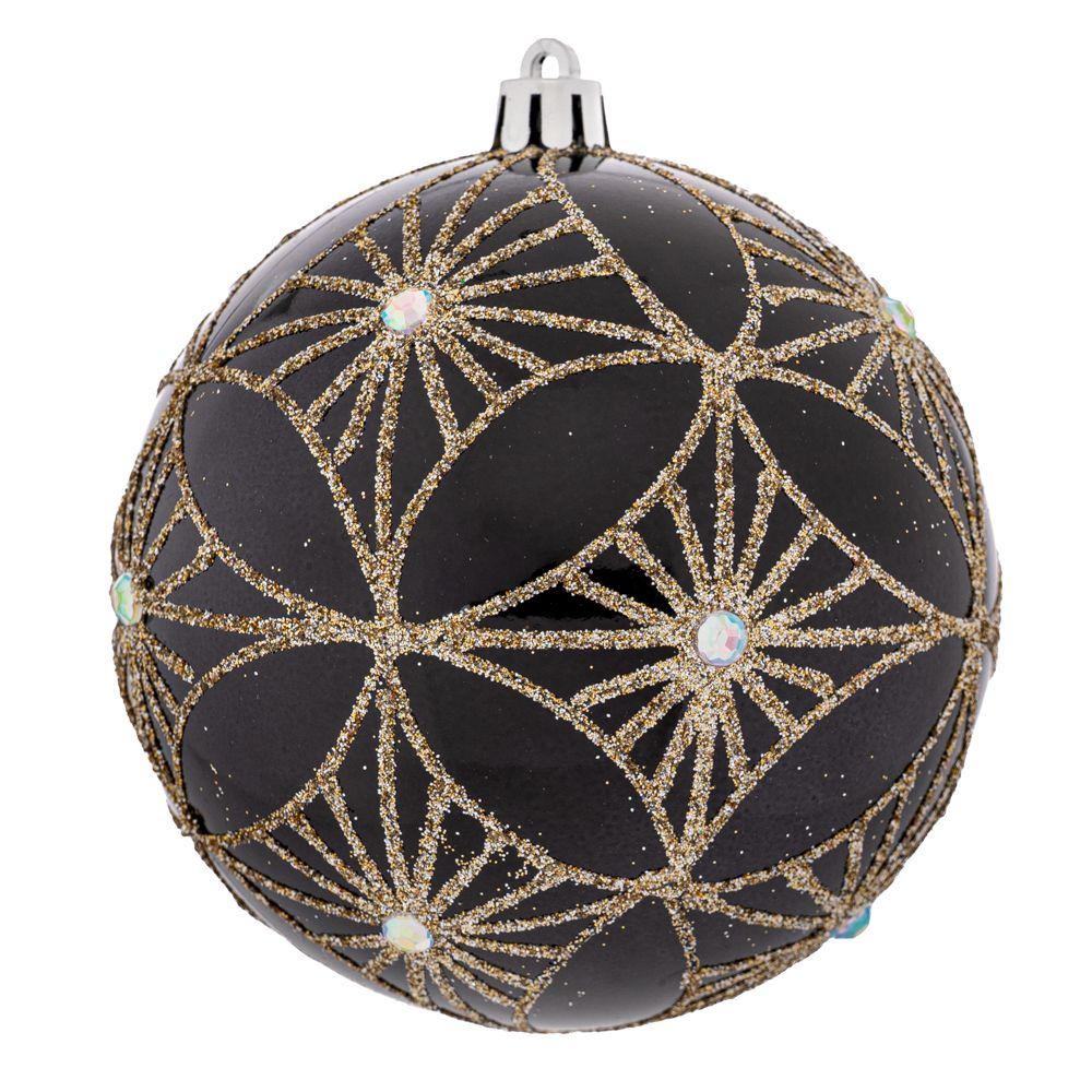 93379 ΣΕΤ 2 ΜΑΥΡΗ ΠΛΑΣΤΙΚΗ ΜΠΑΛΑ ΜΕ ΧΡΥΣΑ ΣΤΡΑΣ 12ΕΚ. - Image 1