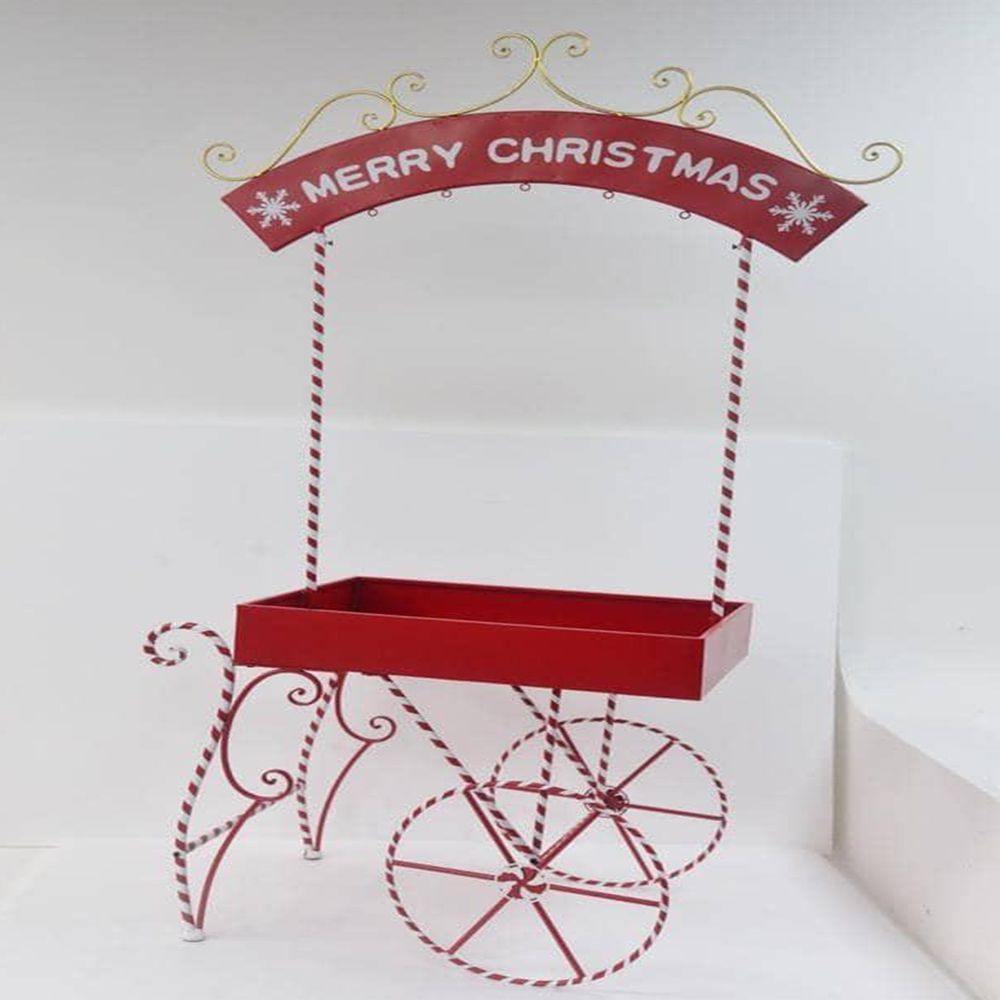 93870 ΚΟΚΚΙΝΟ ΜΕΤΑΛΛΙΚΟ ΚΑΡΟΤΣΑΚΙ MERRY CHRISTMAS 105X54X190EK - Image 1