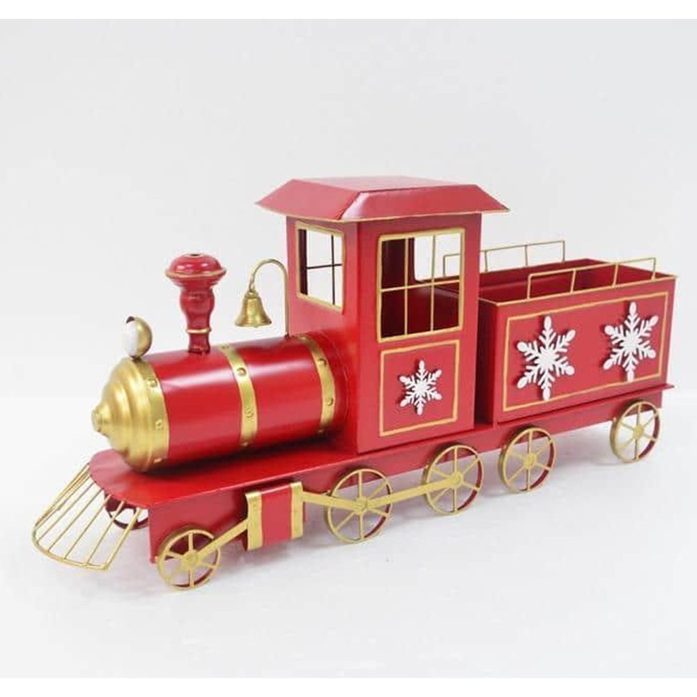 93875 ΚΟΚΚΙΝΟ ΜΕΤΑΛΛΙΚΟ ΤΡΕΝΟ ΜΕ ΒΑΓΟΝΙ 80Χ18,5Χ35ΕΚ - Image 1