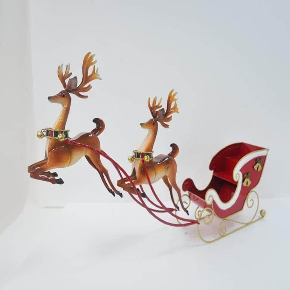 93913 ΚΟΚΚΙΝΟ ΜΕΤΑΛΛΙΚΟ ΕΛΚΥΘΡΟ ΜΕ ΔΥΟ ΜΕΤΑΛΛΙΚΟΥΣ ΤΑΡΑΝΔΟΥΣ ΣΤΟΝ ΑΕΡΑ 90Χ18Χ58ΕΚ - Image 1