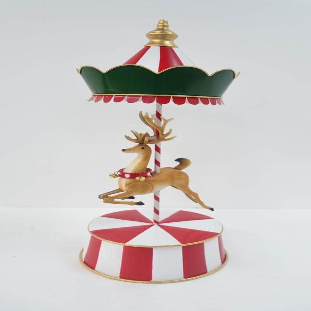 93919 ΚΟΚΚΙΝΟ-ΛΕΥΚΟ ΜΕΤΑΛΛΙΚΟ ΚΑΡΟΥΖΕΛ ΜΕ ΤΑΡΑΝΔΟ 35Χ35Χ86,5ΕΚ - Image 1