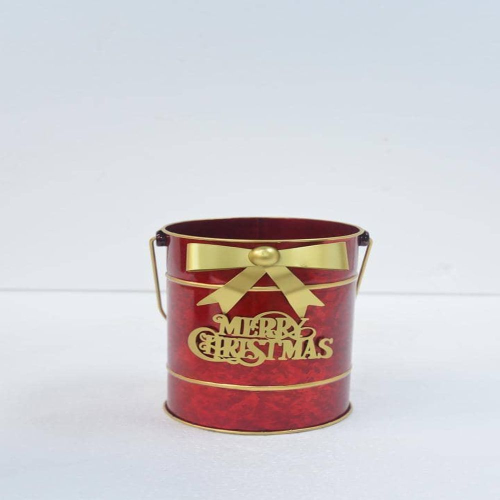 93923 ΚΟΚΚΙΝΟ ΜΕΤΑΛΛΙΚΟ ΔΟΧΕΙΟ ΜΕ ΧΡΥΣΟ ΧΕΡΟΥΛΙ,ΧΡΥΣΑ ΓΡΑΜΜΑΤΑ ΚΑΙ ΦΙΟΓΚΟ 20Χ18,5Χ43,5ΕΚ - Image 1