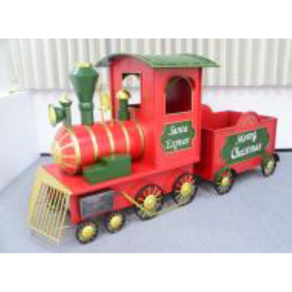 93934 ΚΟΚΚΙΝΟ ΜΕΤΑΛΛΙΚΟ ΤΡΕΝΟ ΜΕ ΒΑΓΟΝΙΑ 260Χ90Χ130ΕΚ - Image 1