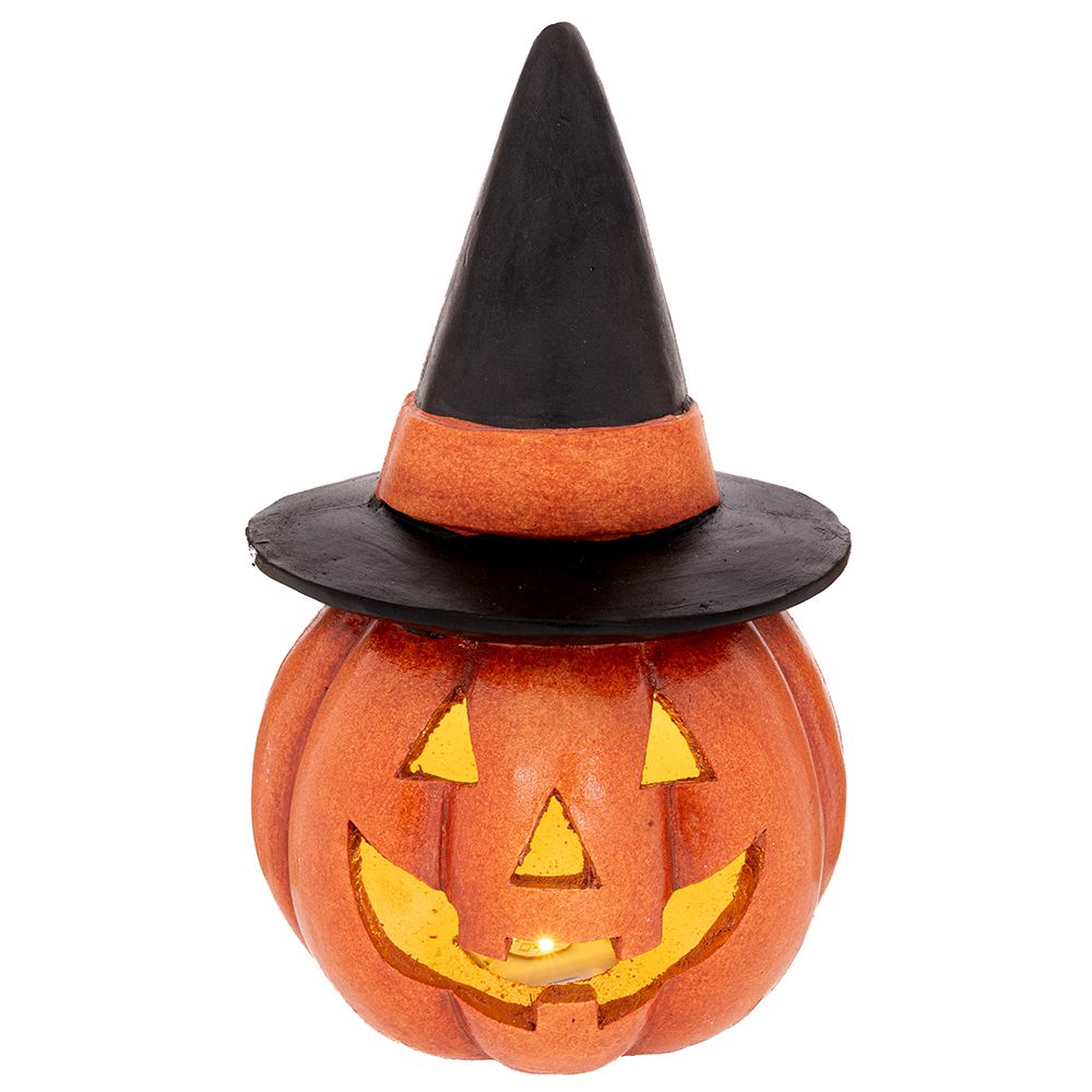 94239 ΠΟΡΤΟΚΑΛΙ ΠΟΛΥΡΕΖΙΝ ΚΗΡΟΠΗΓΙΟ ΚΟΛΟΚΥΘΑ ΜΕ LED ΦΩΣ AND ΜΑΥΡΟ ΚΑΠΕΛΟ 21Χ21Χ35ΕΚ ΜΠΑΤΑΡΙΑΣ - Image 1