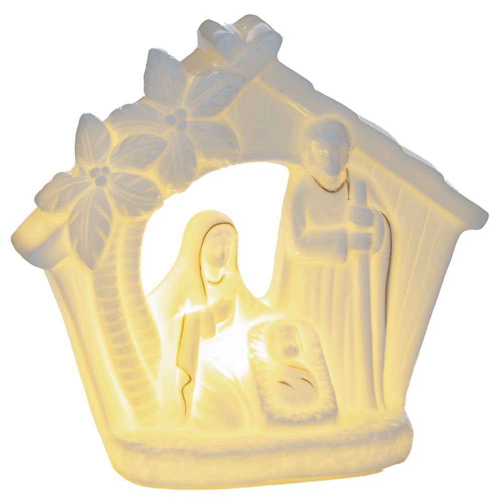 94243 ΛΕΥΚΗ ΚΕΡΑΜΙΚΗ ΦΑΤΝΗ ΜΕ LED ΦΩΣ 12,5Χ5Χ11,5ΕΚ ΜΠΑΤΑΡΙΑΣ - Image 1