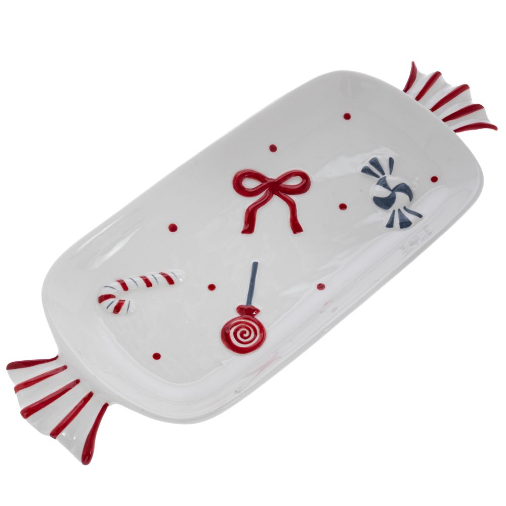 94278 ΛΕΥΚΗ ΚΟΚΚΙΝΗ ΚΕΡΑΜΙΚΗ ΠΙΑΤΕΛΑ ΚΑΡΑΜΕΛΑ 33Χ13Χ3ΕΚ - Image 1