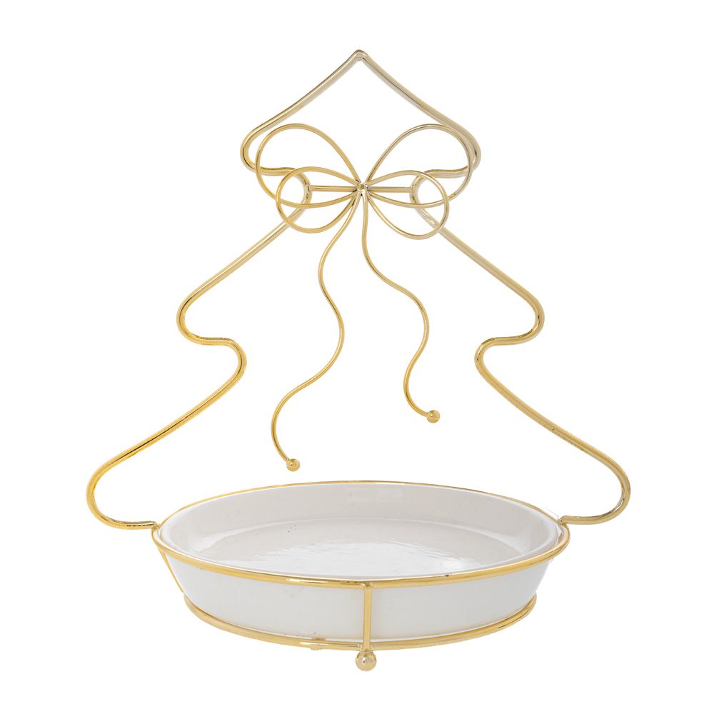 94320 ΛΕΥΚΟ ΚΕΡΑΜΙΚΟ ΚΗΡΟΠΗΓΙΟ ΜΕ ΜΕΤΑΛΛΙΚΟ ΣΚΕΛΕΤΟ ΔΕΝΤΡΑΚΙ 17Χ12Χ20ΕΚ - Image 1