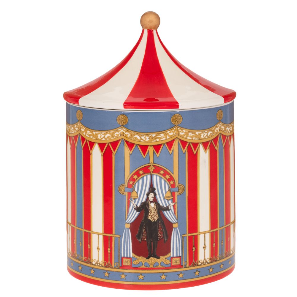 94339 ΚΟΚΚΙΝΗ ΛΕΥΚΗ ΚΕΡΑΜΙΚΗ ΜΠΙΣΚΟΤΙΕΡΑ ΣΕ ΣΧΗΜΑ ΤΣΙΡΚΟΥ Φ15Χ22ΕΚ - Image 1