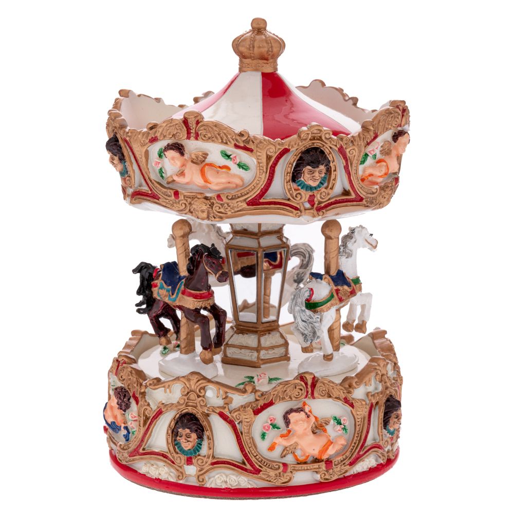 94470 ΧΡΥΣΟ ΠΕΡΙΣΤΡΕΦΟΜΕΝΟ ΚΟΥΡΔΙΣΤΟ ΚΑΡΟΥΖΕΛ ΜΕ 3 ΑΛΟΓΑΚΙΑ ΚΑΙ ΜΟΥΣΙΚΗ Φ12Χ16,5ΕΚ - Image 1