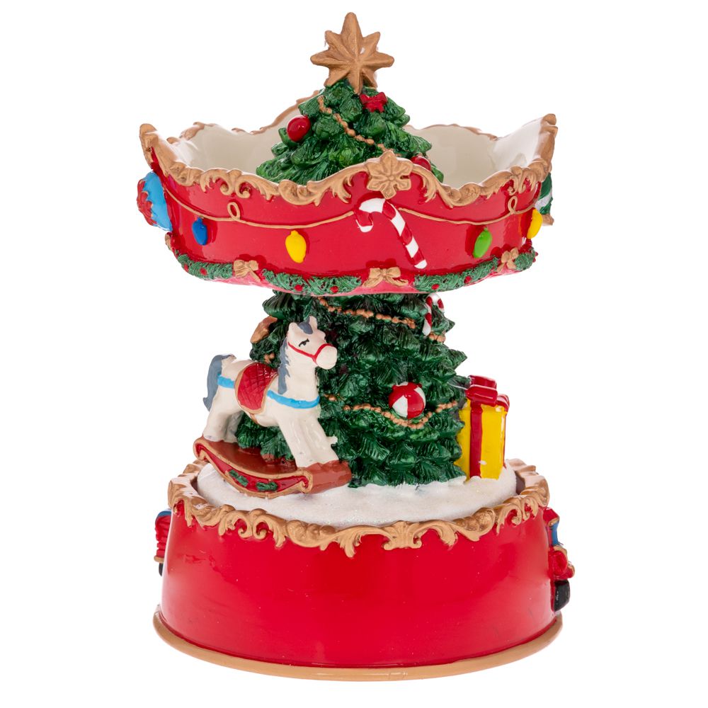 94471 ΚΟΚΚΙΝΟ ΠΕΡΙΣΤΡΕΦΟΜΕΝΟ ΚΟΥΡΔΙΣΤΟ ΚΑΡΟΥΖΕΛ ΜΕ ΑΛΟΓΑΚΙ ΚΑΙ ΜΟΥΣΙΚΗ Φ12Χ16,5ΕΚ - Image 1