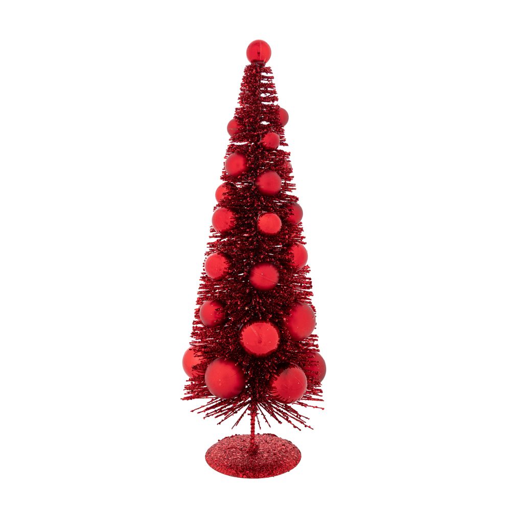 94587 ΚΟΚΚΙΝΟ ΔΕΝΔΡΑΚΙ ΜΕ ΚΟΚΚΙΝΕΣ ΜΠΑΛΕΣ ΣΕ GLITTER ΚΟΚΚΙΝΗ ΒΑΣΗ 30ΕΚ - Image 1