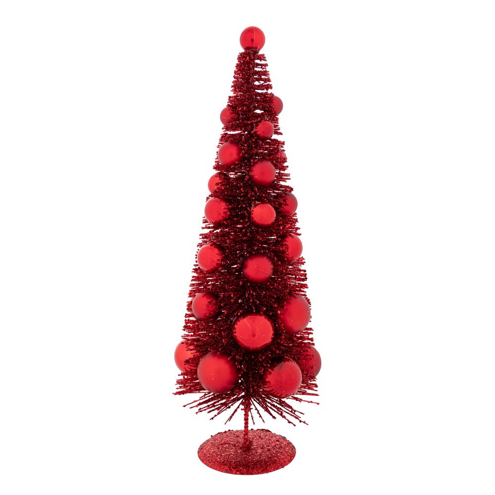 94590 ΚΟΚΚΙΝΟ ΔΕΝΔΡΑΚΙ ΜΕ ΚΟΚΚΙΝΕΣ ΜΠΑΛΕΣ ΣΕ GLITTER ΚΟΚΚΙΝΗ ΒΑΣΗ 40ΕΚ - Image 1