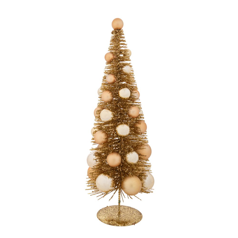 94591 ΧΡΥΣΟ ΔΕΝΔΡΑΚΙ ΜΕ ΧΡΥΣΕΣ ΜΠΑΛΕΣ ΣΕ GLITTER ΧΡΥΣΗ ΒΑΣΗ 40ΕΚ - Image 1