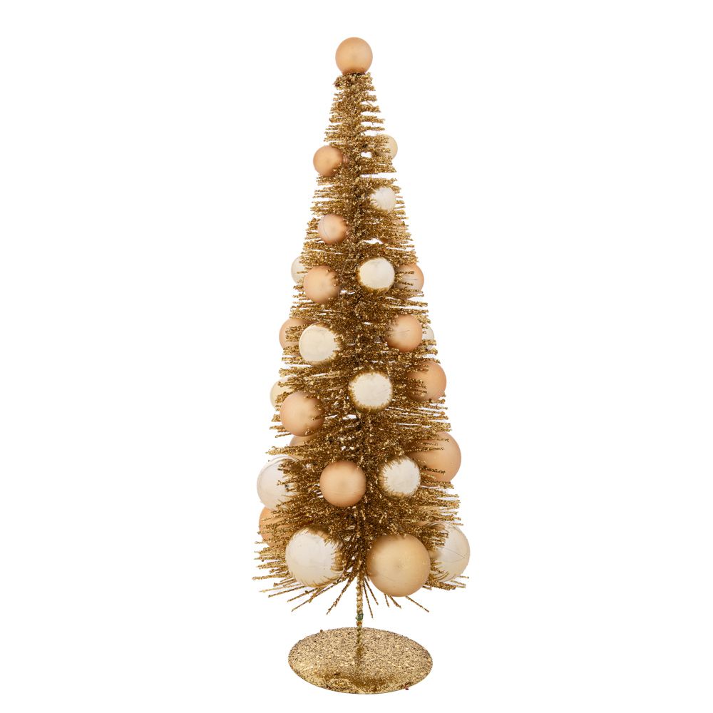 94594 ΧΡΥΣΟ ΔΕΝΔΡΑΚΙ ΜΕ ΧΡΥΣΕΣ ΜΠΑΛΕΣ ΣΕ GLITTER ΧΡΥΣΗ ΒΑΣΗ 50ΕΚ - Image 1