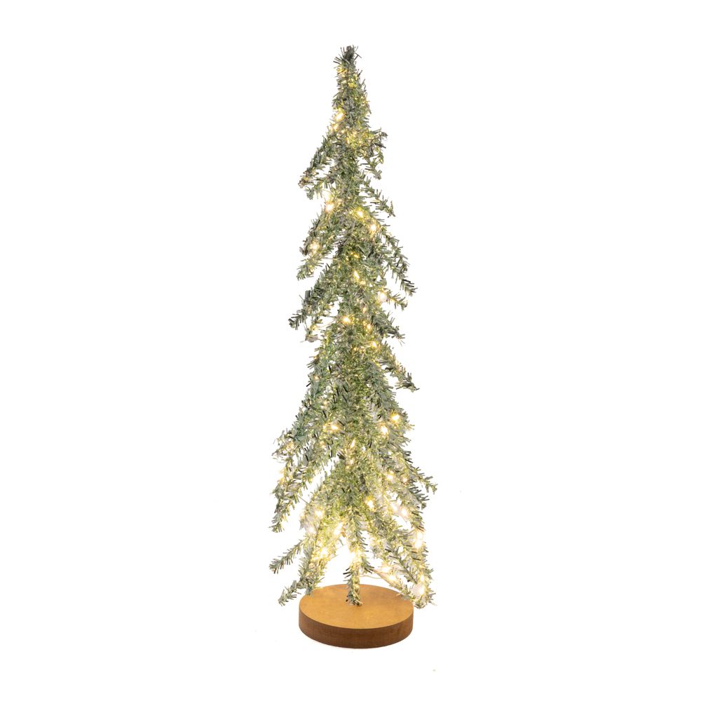 94599 GLITTER ΛΑΔΙ ΦΩΤΙΖΟΜΕΝΟ ΔΕΝΤΡΟ ΜΕ 50 LED ΣΕ GLITTER ΑΣΗΜΙ ΒΑΣΗ 10Χ40ΕΚ (ΜΠΑΤΑΡΙΑ) - Image 1