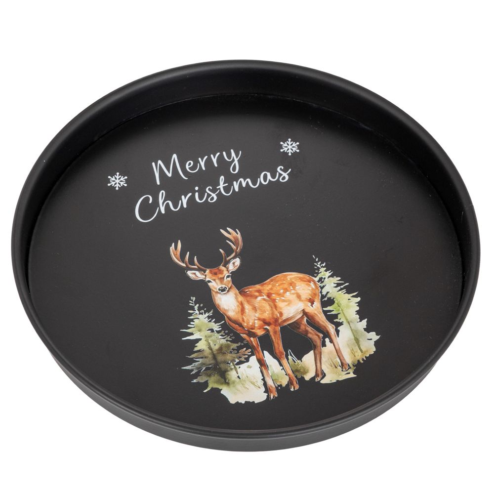 94730 ΜΑΥΡΟΣ ΜΕΤΑΛΛΙΚΟΣ ΣΤΡΟΓΓΥΛΟΣ ΔΙΣΚΟΣ ΜΕ ΕΛΑΦΙ 30.5Χ30.5Χ2.1ΕΚ. - Image 1