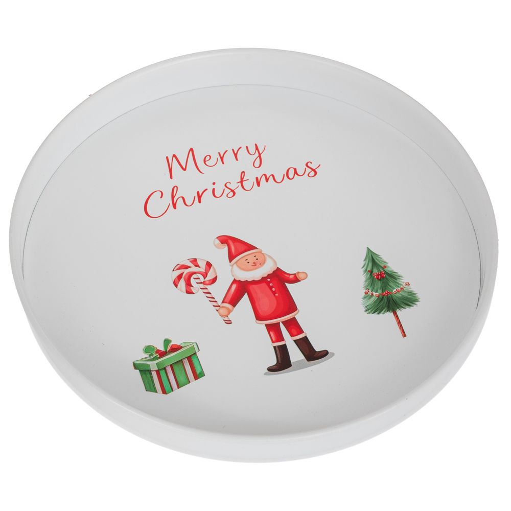 94731 ΛΕΥΚΟΣ ΜΕΤΑΛΛΙΚΟΣ ΣΤΡΟΓΓΥΛΟΣ ΔΙΣΚΟΣ ΜΕ ΑΓΙΟ ΒΑΣΙΛΗ 20.7Χ20.7Χ2.1ΕΚ. - Image 1