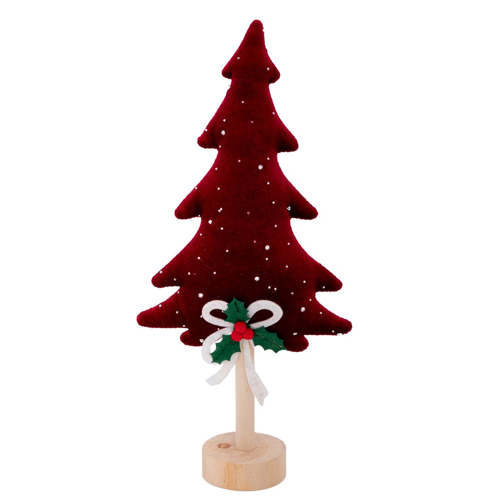 94758 ΚΟΚΚΙΝΟ ΠΟΛΥΡΕΖΙΝ ΔΕΝΤΡΑΚΙ ΣΕ ΞΥΛΙΝΗ ΒΑΣΗ 14,5Χ6,5Χ32,5ΕΚ - Image 1