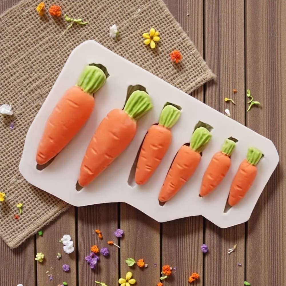 Silicone Mold Καλούπι σιλικόνης 76-01-0560 καροτα 01 Καλούπι Σιλικόνης Για Wax Melts Καρότα 6.1x9.5x1.6cm - Image 1