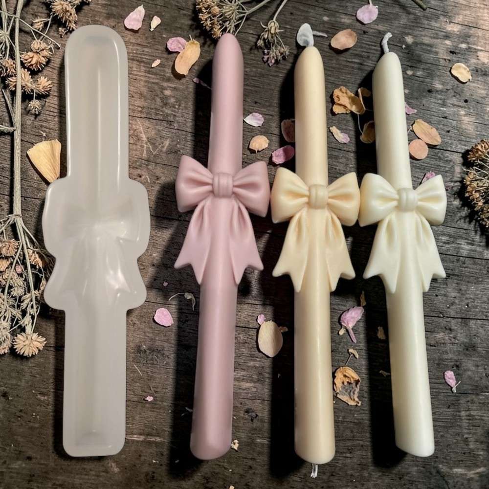 Silicone Mold Καλούπι σιλικόνης 76-01-0566 λαμπαδα φιογκος 01 Καλούπι Σιλικόνης Για Λαμπάδες Φιόγκος 5x28x3cm - Image 1