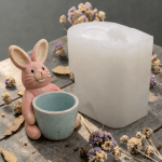 Καλούπι Σιλικόνης Λαγουδάκι Με Γλαστράκι 7x10x8cm