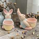 Καλούπι Σιλικόνης Λαγουδάκι Με Γλαστράκι 7x10x8cm - Image 3